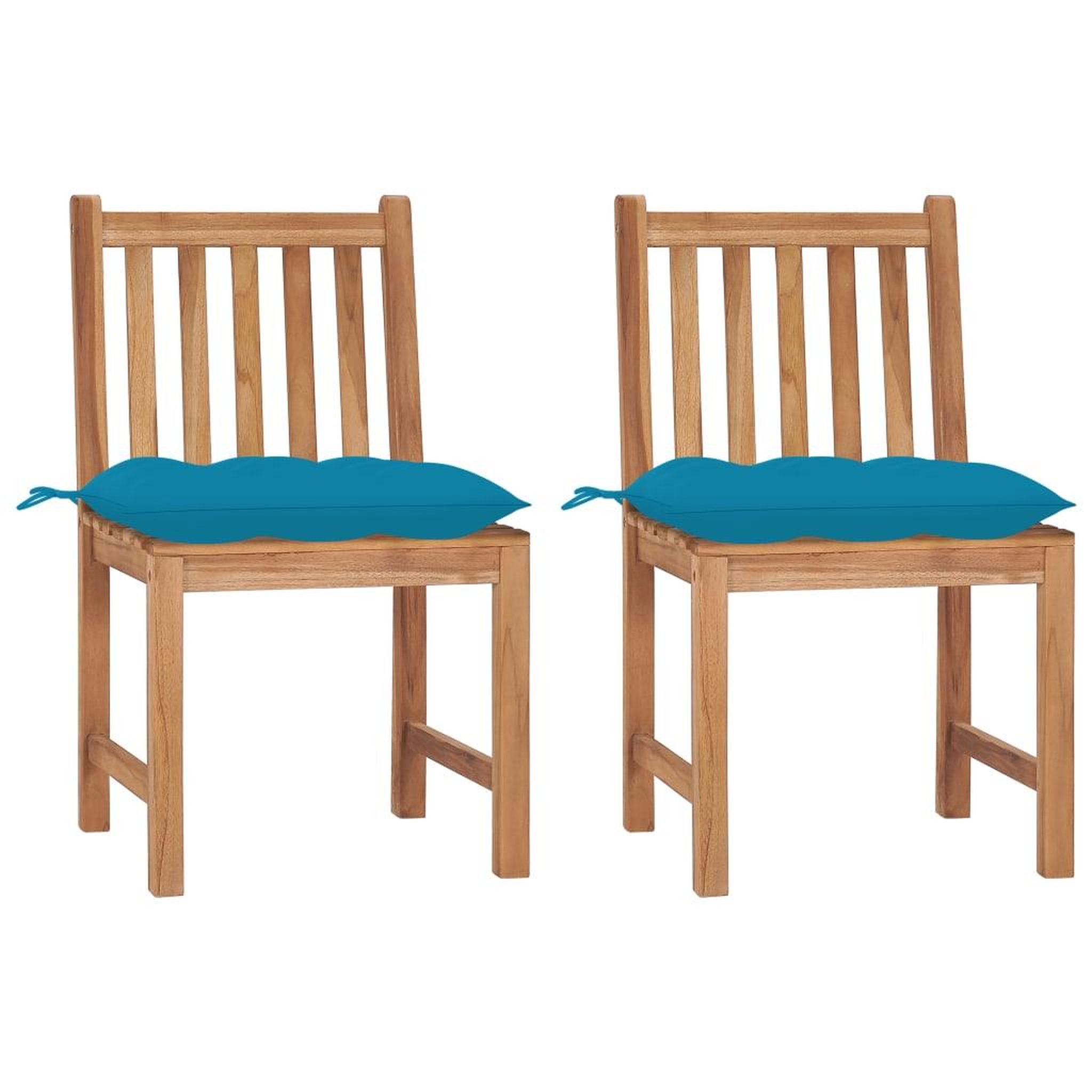 Voir la diapositive 1 : VIDAXL Chaises de jardin lot de 2 avec coussins Bois de teck massif