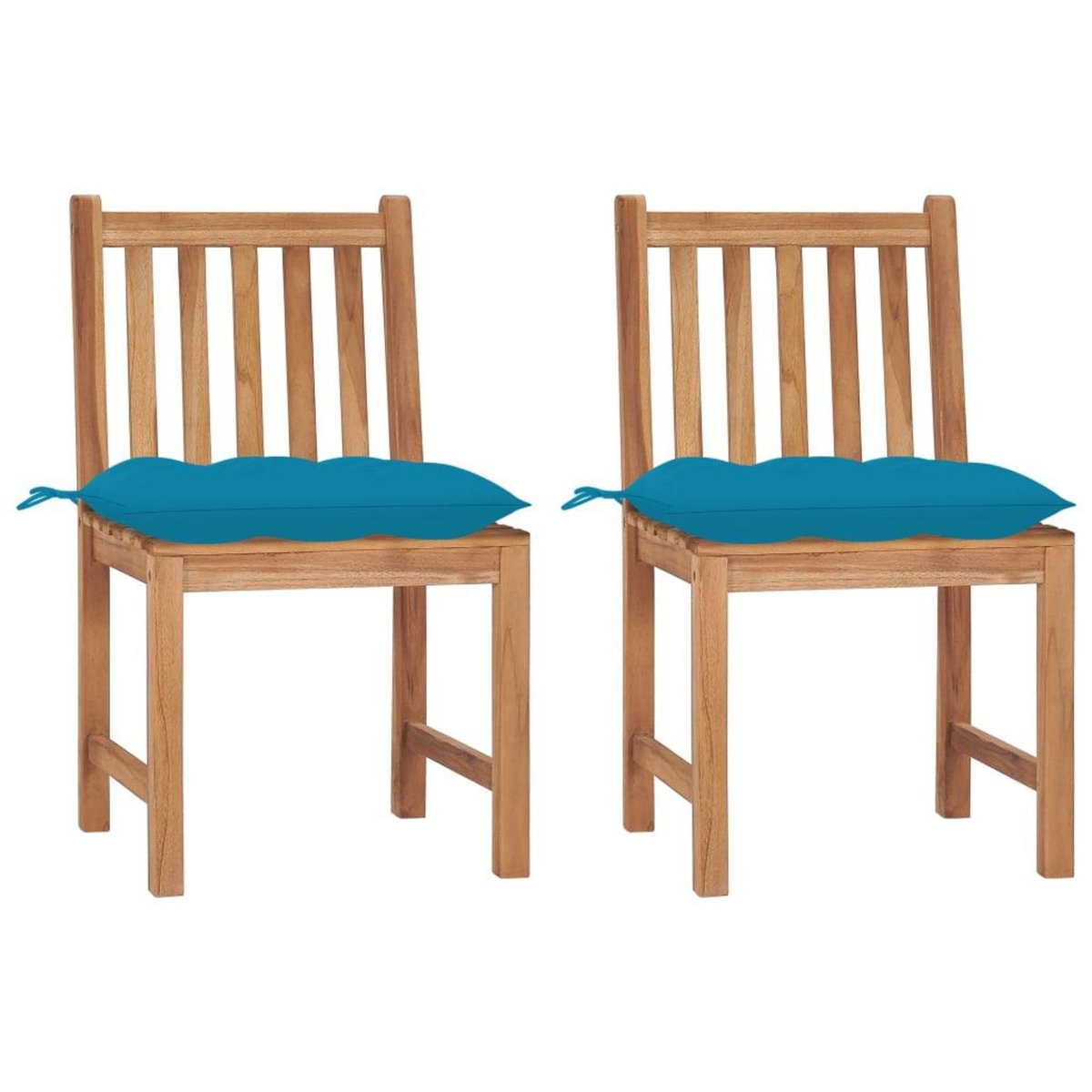 VIDAXL Chaises de jardin lot de 2 avec coussins Bois de teck massif