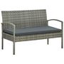 Voir la diapositive 4 : VIDAXL Salon de jardin 4 pcs avec coussins resine tressee gris