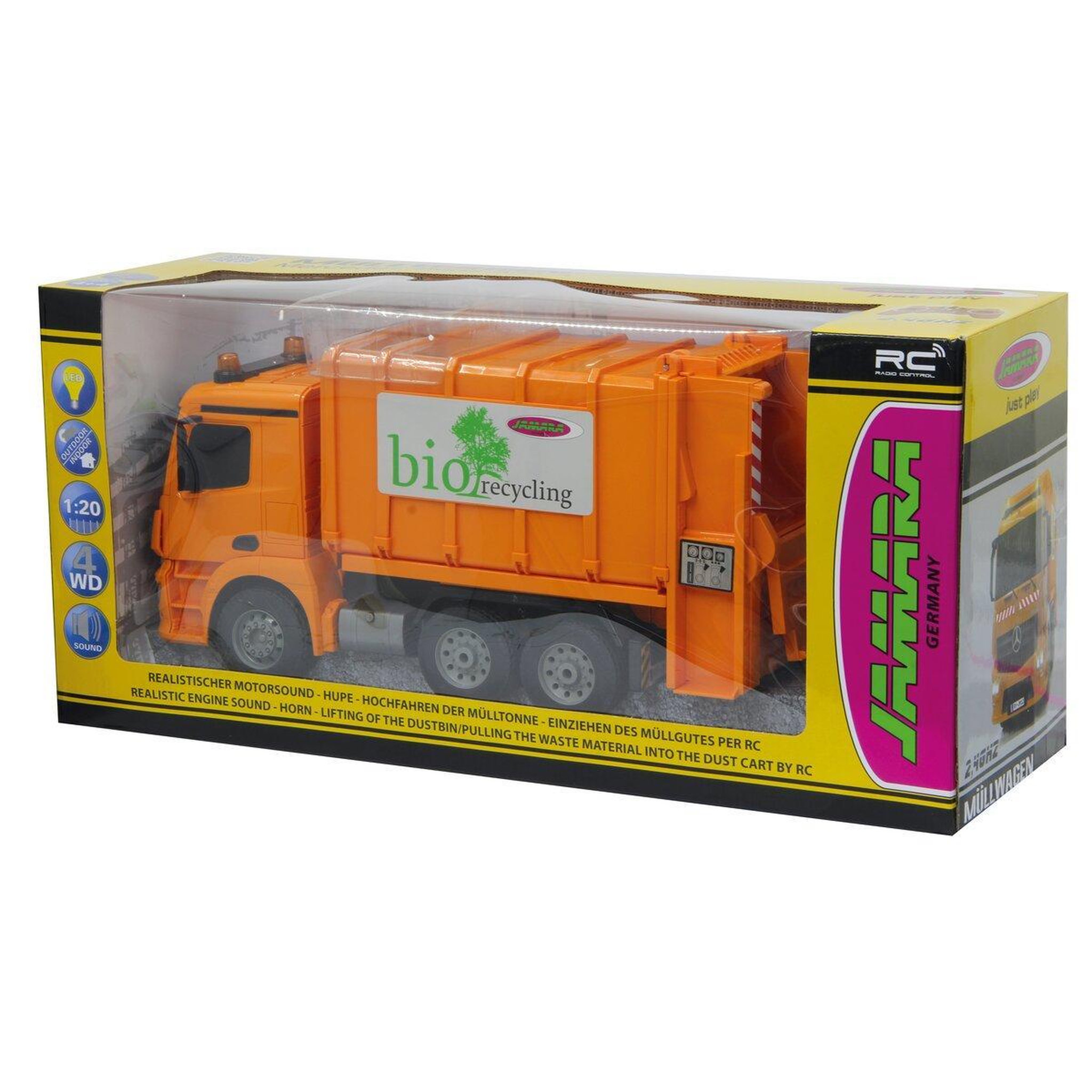 Voir la diapositive 2 : Jamara Mercedes-Benz Antos Camion à ordures 1:20 2,4GHz