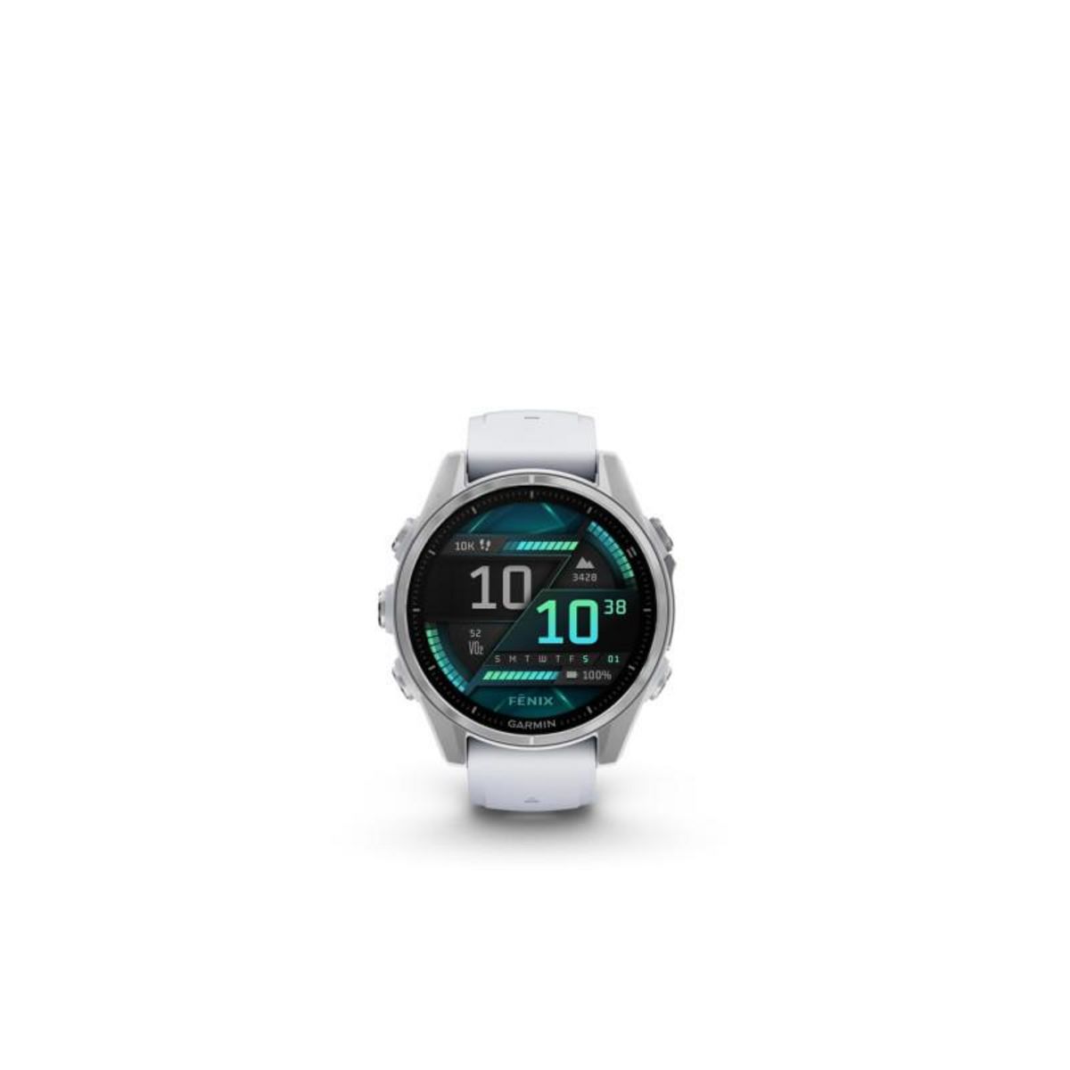 GARMIN Montre connectée Garmin fenix8 AMOLED 43mm Acier Silver avec bracelet blanc