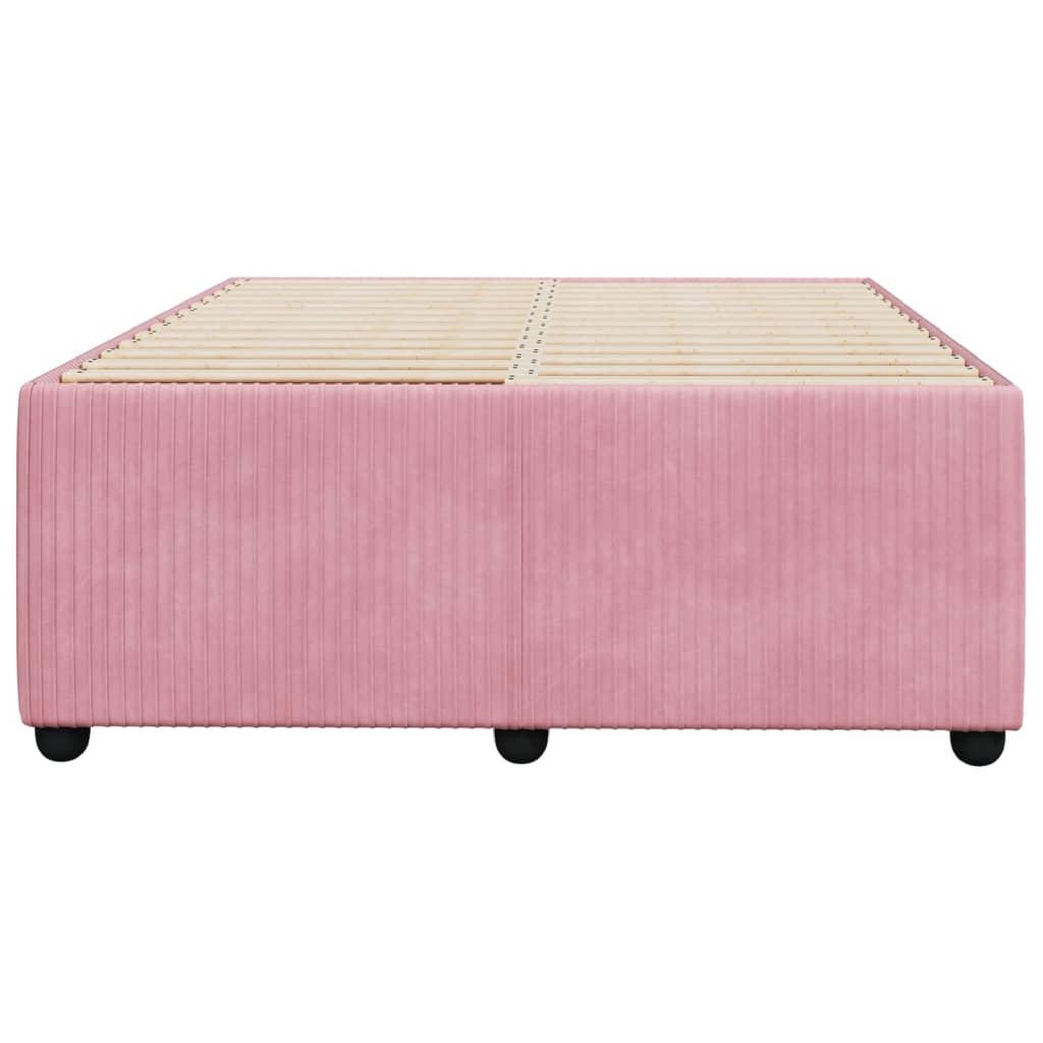 Voir la diapositive 4 : VIDAXL Cadre de lit sans matelas rose 120x200 cm velours