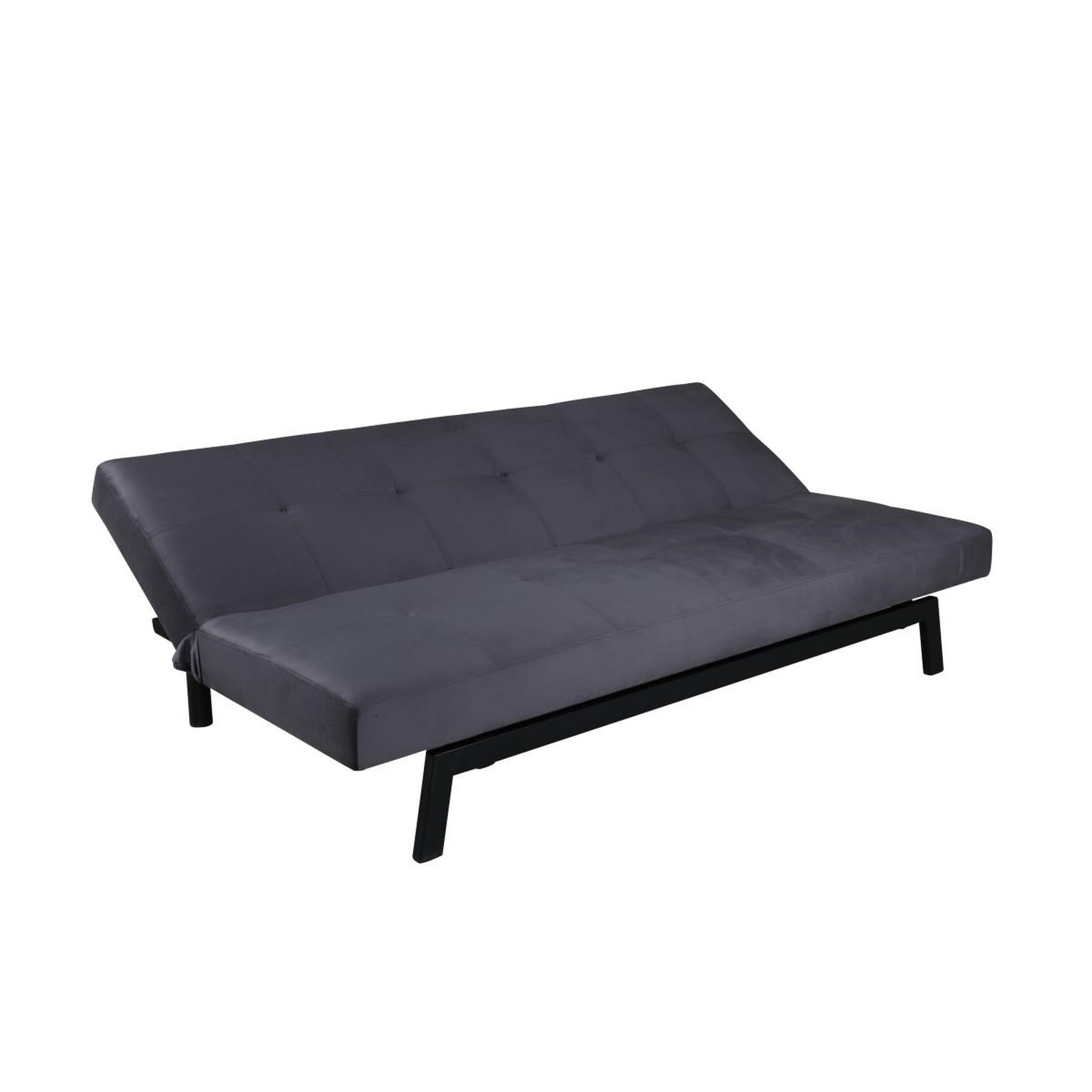 Voir la diapositive 3 : Paris Prix Canapé convertible en velours  bodil  180cm gris foncé