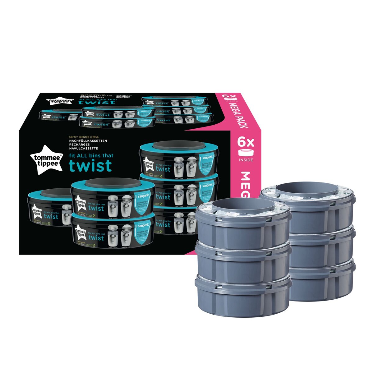 TOMMEE TIPPEE Recharges poubelle à couches Twist & click x6