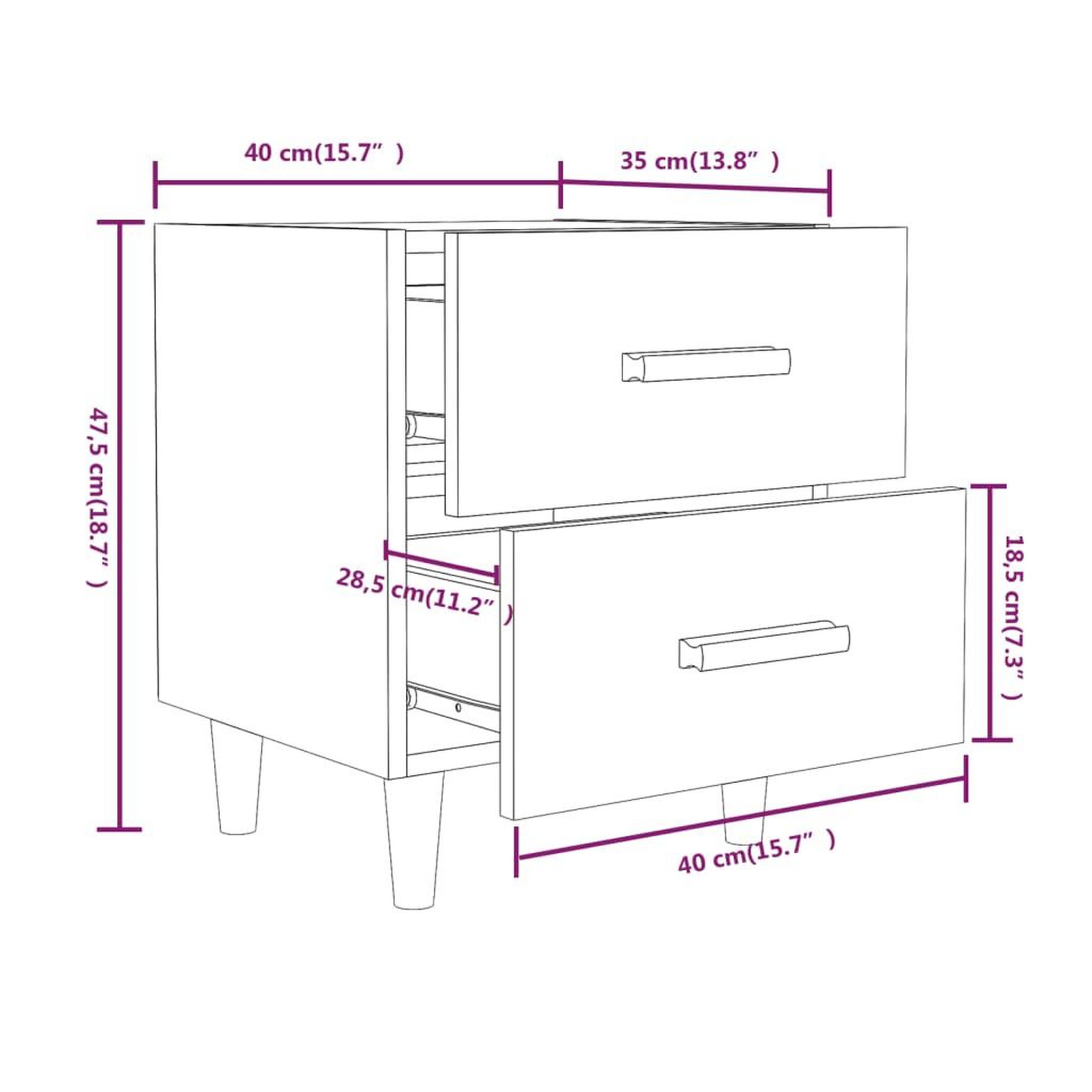 Voir la diapositive 6 : VIDAXL Tables de chevet 2 pcs Chene marron 40x35x47,5 cm