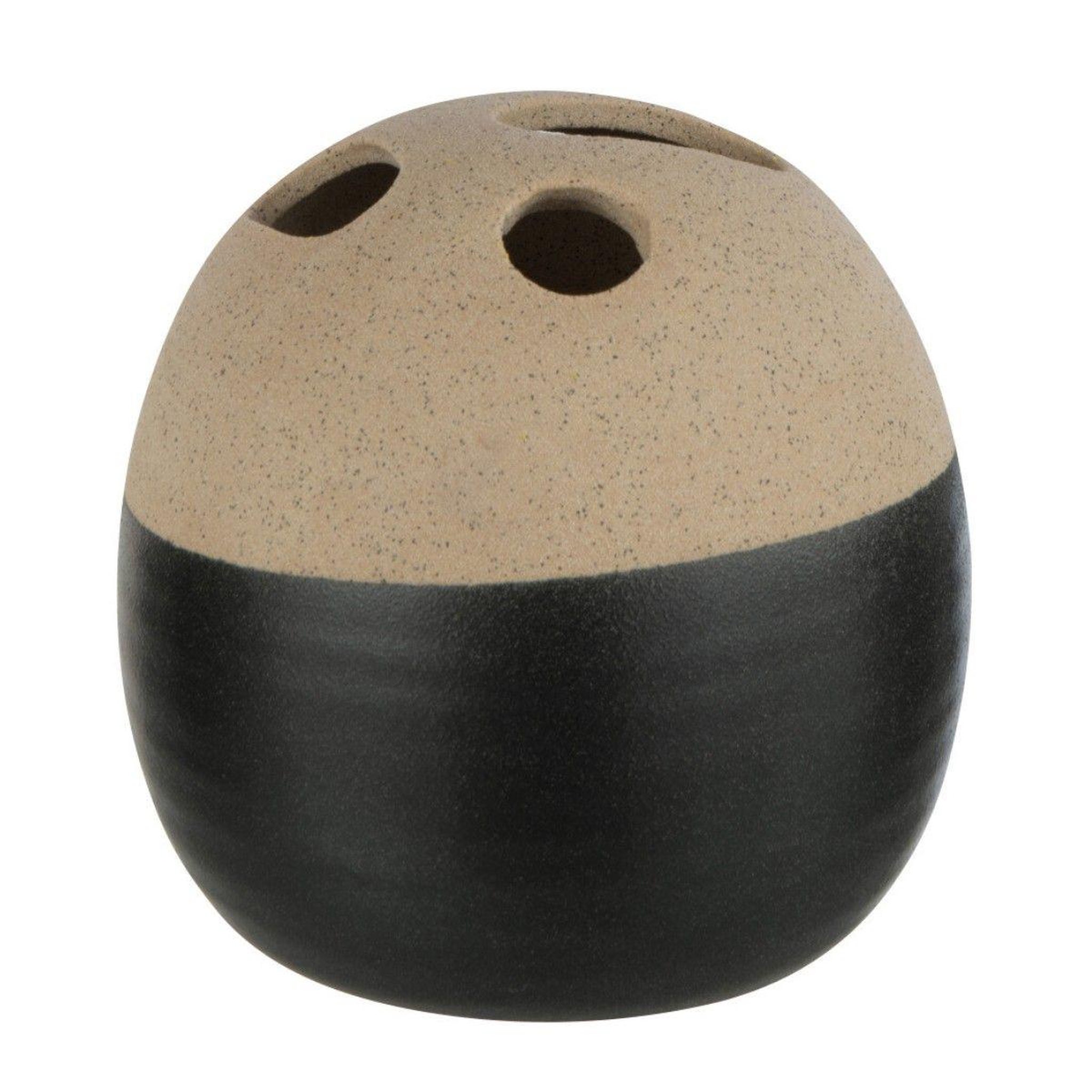 J-LINE Vase boule déco  black lombok  15cm noir