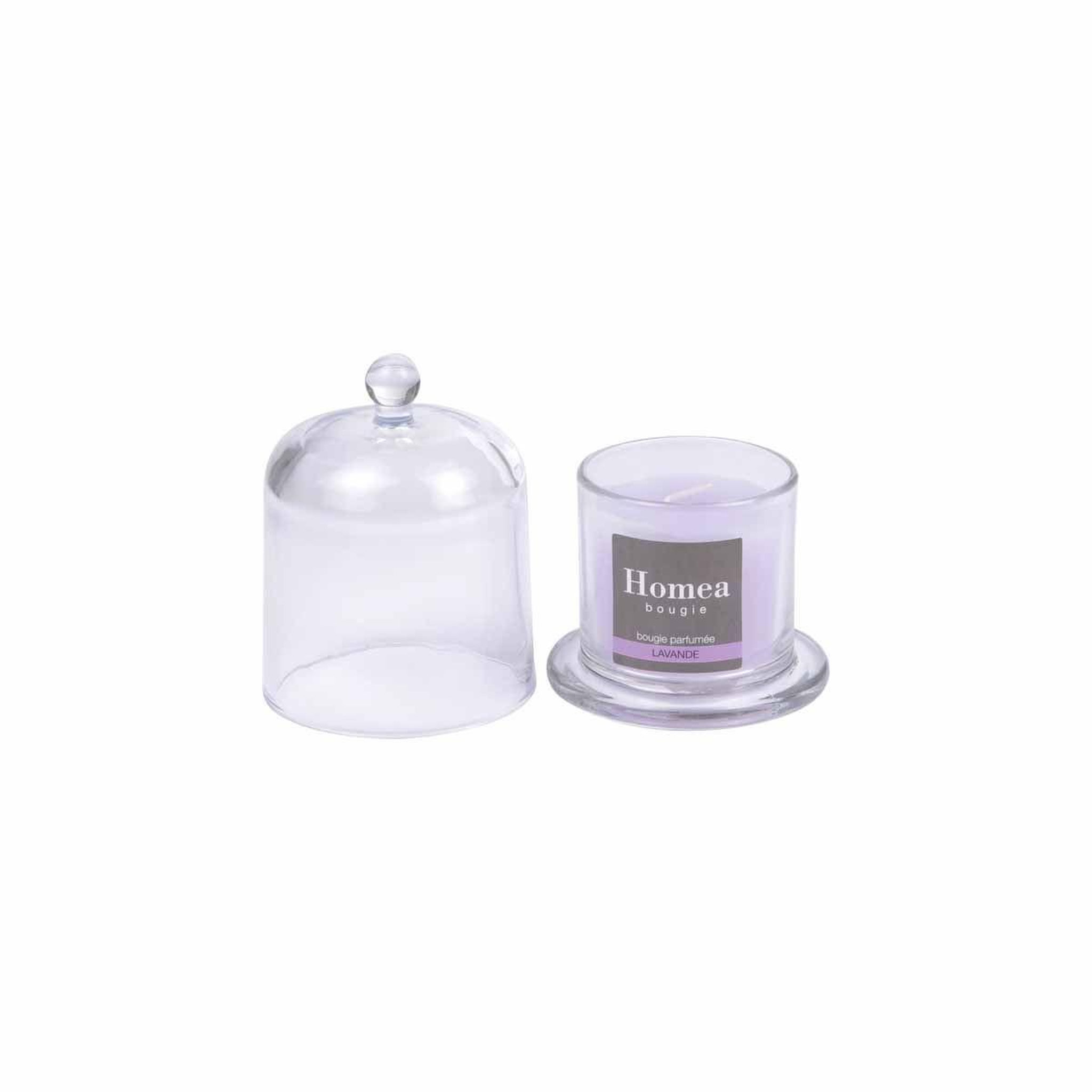 Voir la diapositive 3 : HOMEA Bougie parfumée cloche  romantique  11cm lavande