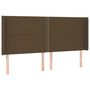 Voir la diapositive 3 : VIDAXL Tete de lit a LED Marron fonce 163x16x118/128 cm Tissu