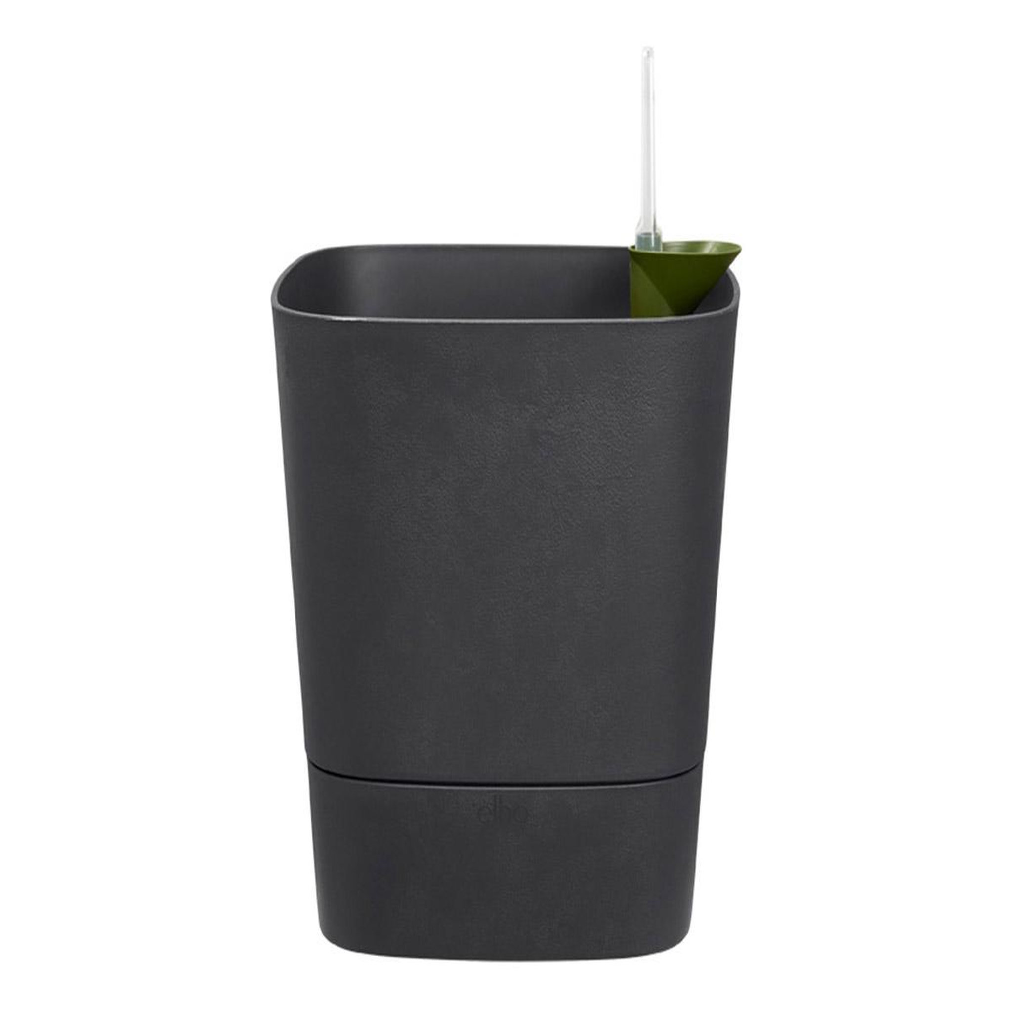 Voir la diapositive 2 : ELHO Pot de fleurs carré extérieur/intérieur 38 x 38 cm Elho Aqua Care Greensense gris charbon