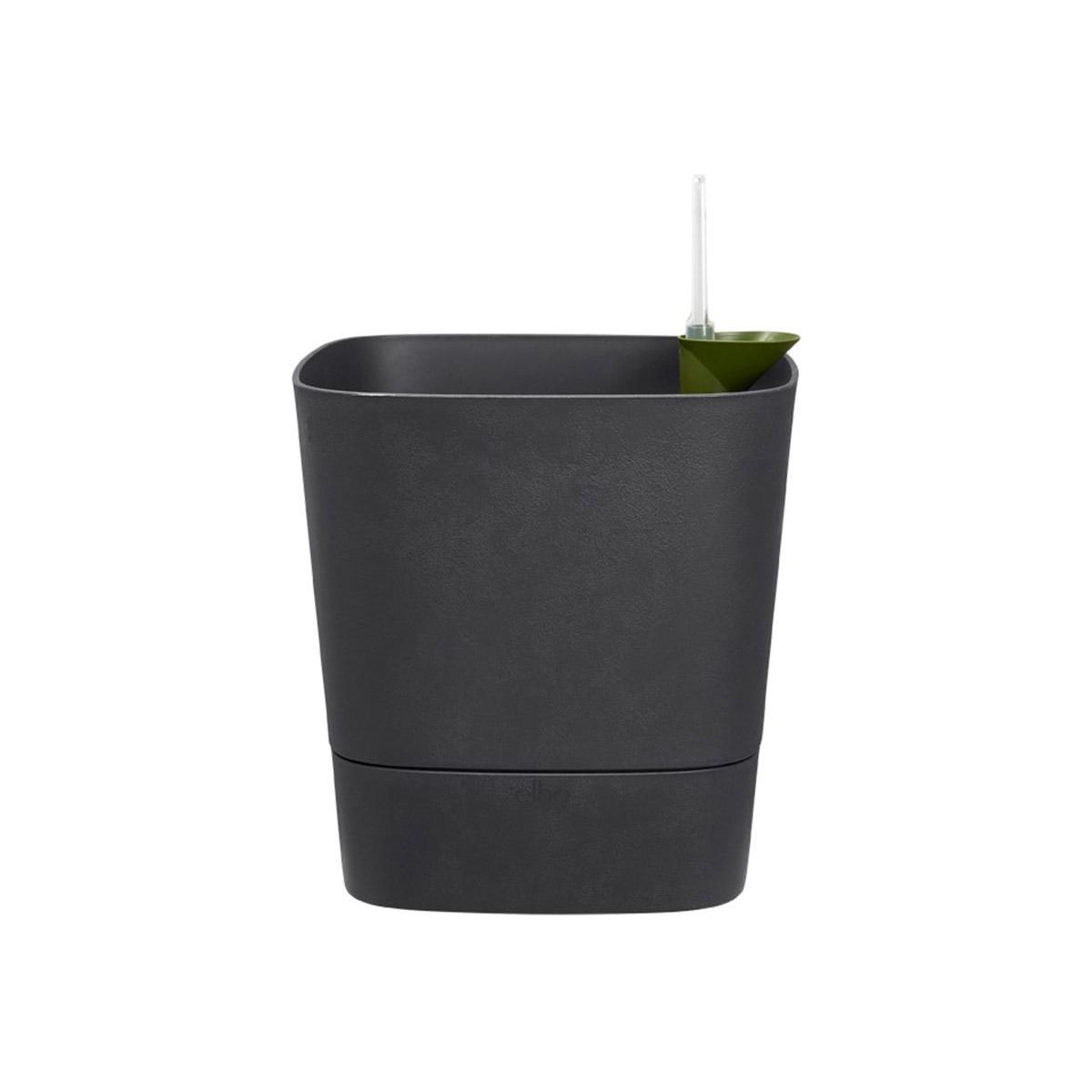 ELHO Pot de fleurs carré extérieur/intérieur 38 x 38 cm Elho Aqua Care Greensense gris charbon