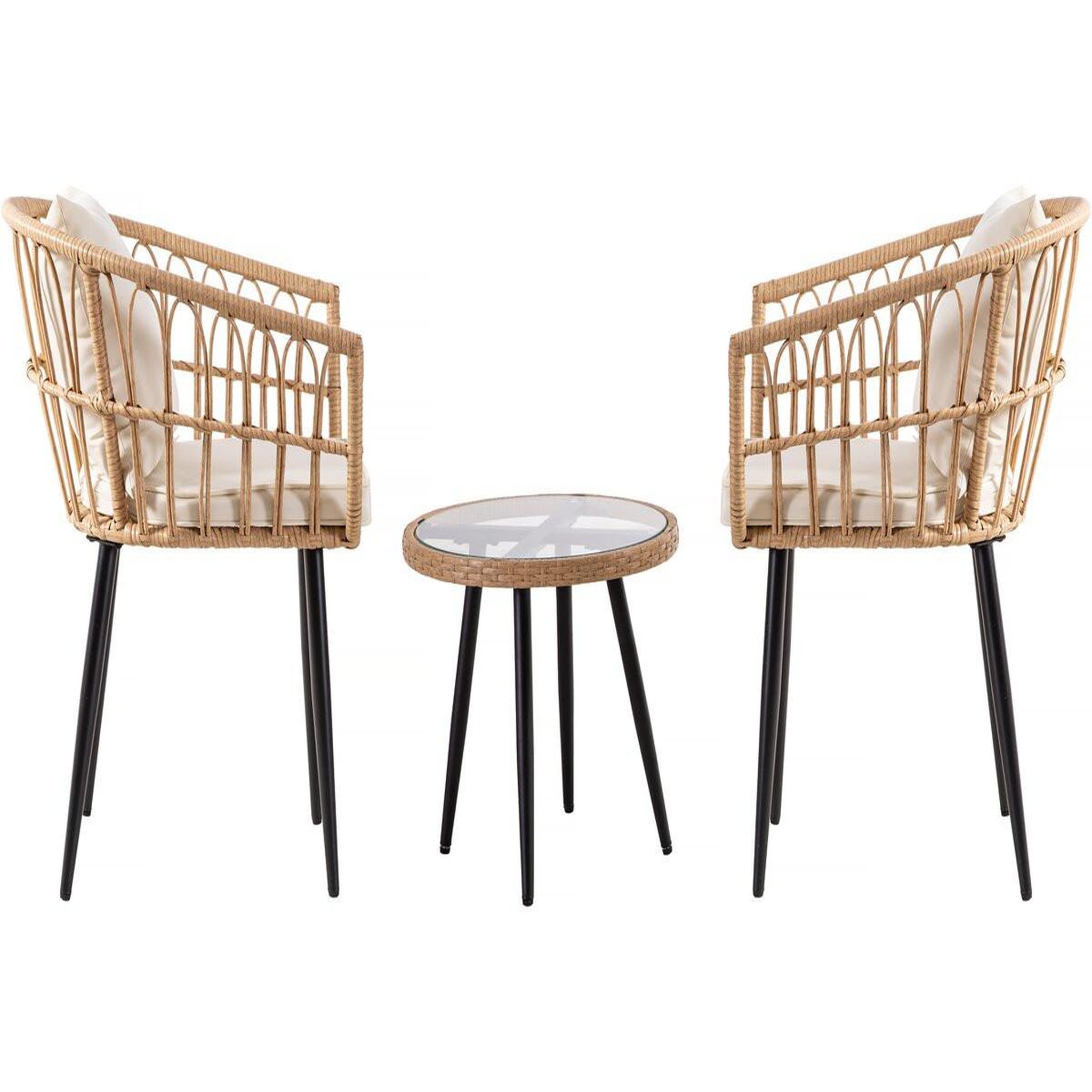 Voir la diapositive 4 : Habitat et Jardin Salon de jardin rotin  vela  - 2 places - marron