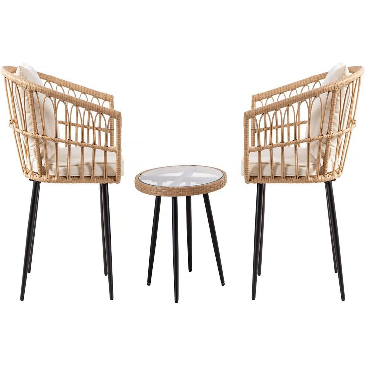 Habitat et Jardin Salon de jardin rotin  Vela  - 2 places - Marron