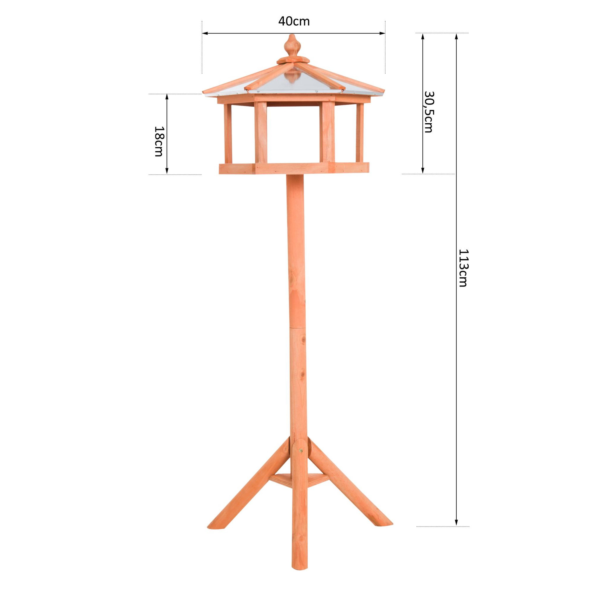 Voir la diapositive 2 : HOMCOM Mangeoire sur pied nichoir a plateau station a oiseau bois pour exterieur 113 cm