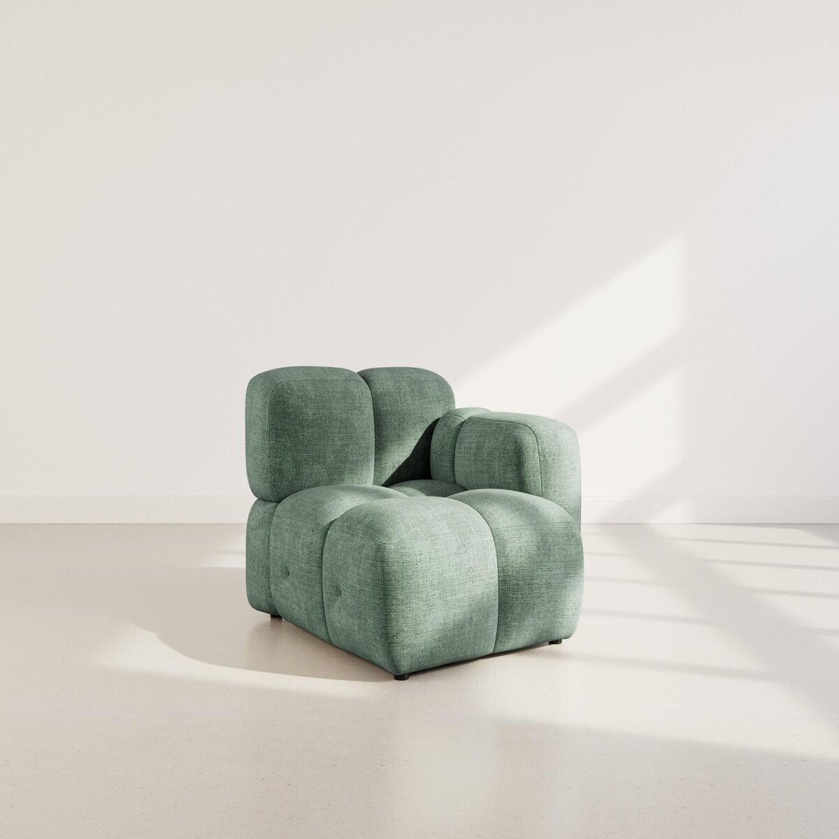 LISA DESIGN Grace - module d'assise droit en velours texturé