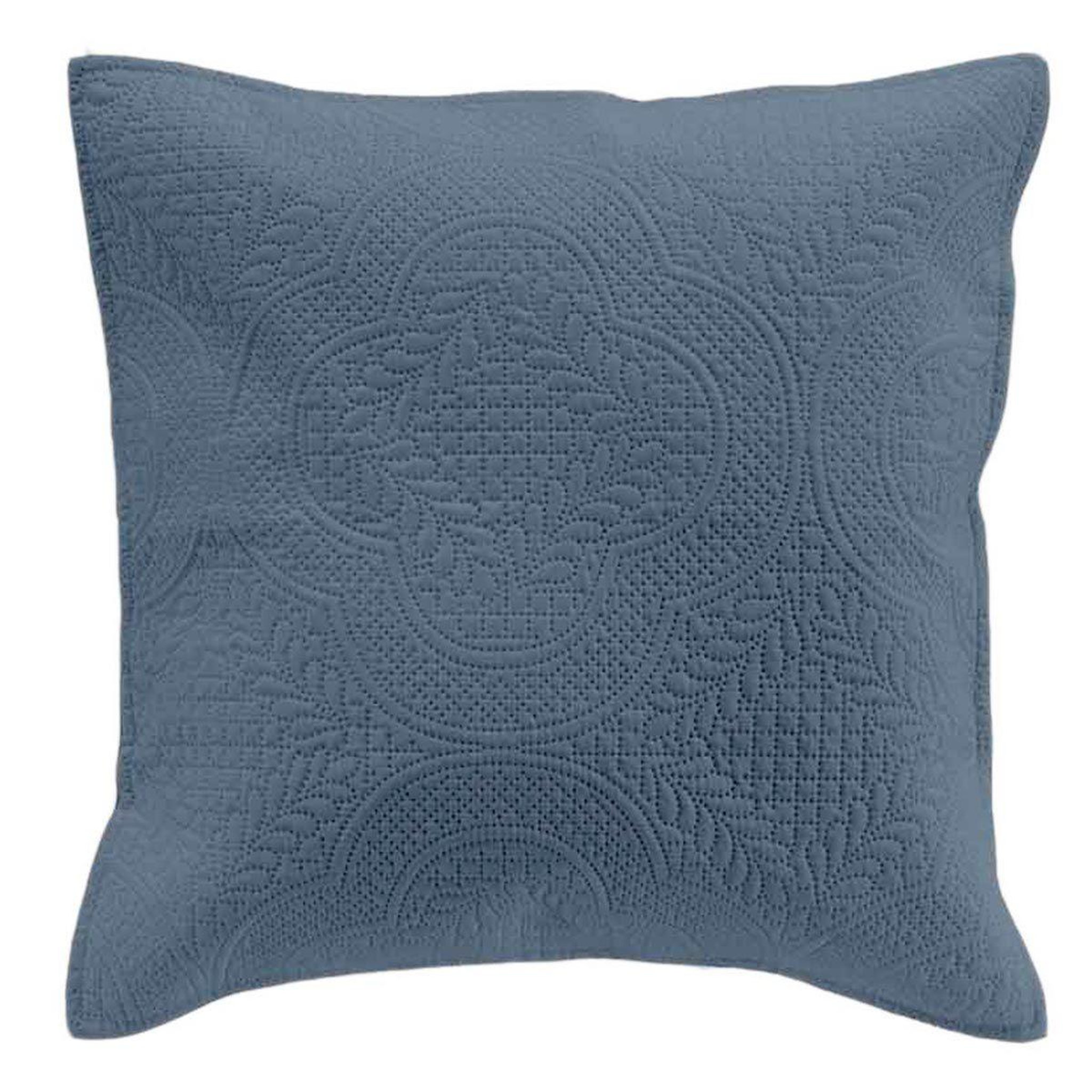 Douceur d'Intérieur Housse de coussin  romane  40x40cm bleu