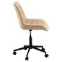 IDIMEX Chaise de bureau TALIA, fauteuil pivotant sans accoudoirs, siège à roulettes réglables en hauteur, revêtement en tissu beige