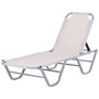 Voir la diapositive 1 : OUTSUNNY Bain de soleil transat design contemporain dossier inclinable multi-positions alu textilène crème
