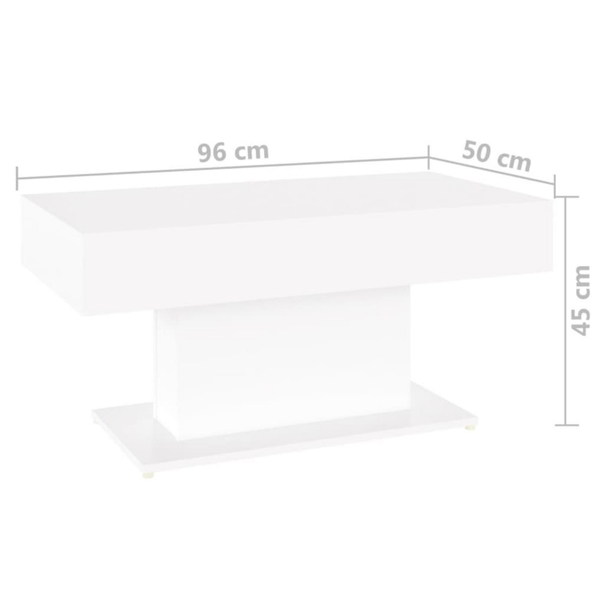 VIDAXL Table basse blanc 96x50x45 cm bois d'ingenierie