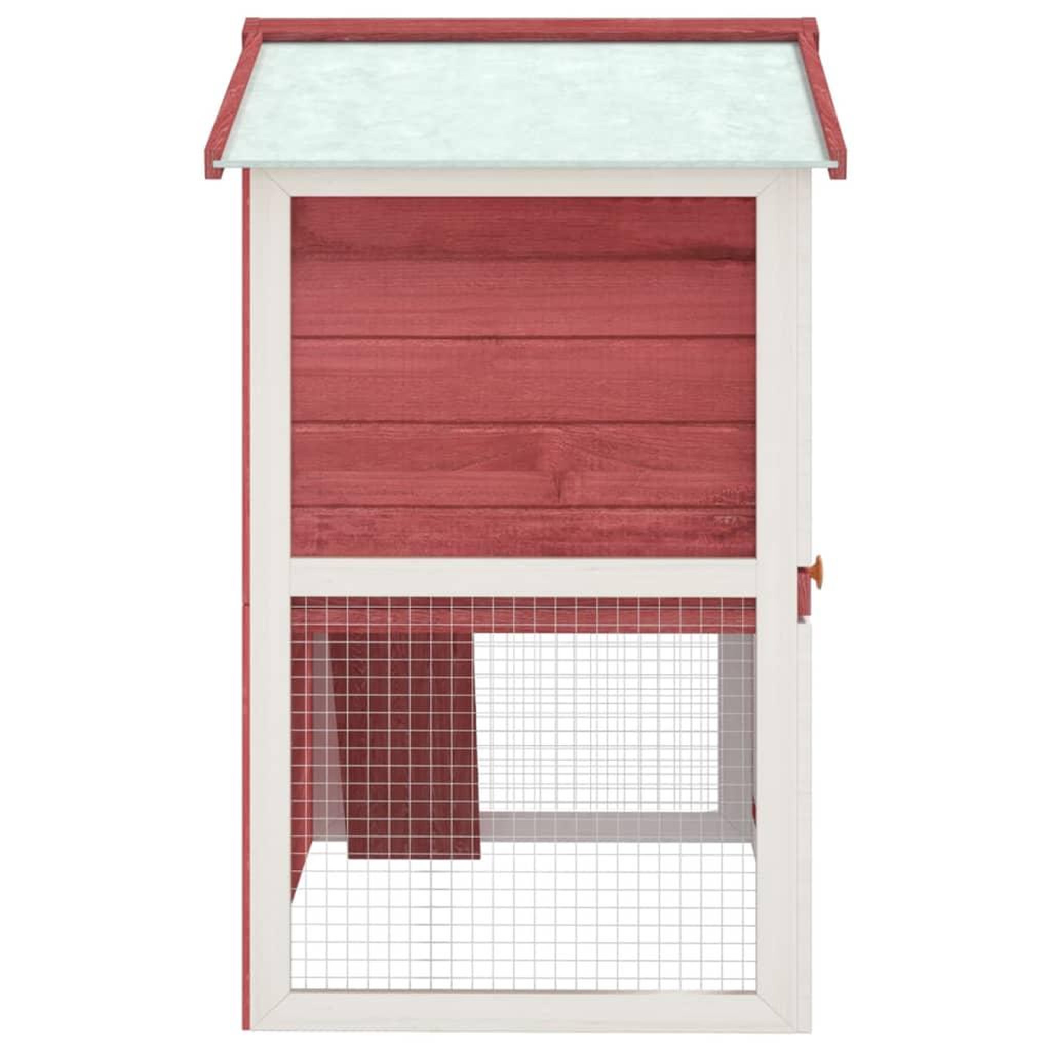 Voir la diapositive 4 : VIDAXL Clapier d'exterieur 3 portes Rouge Bois