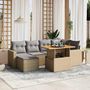Voir la diapositive 1 : VIDAXL Salon de jardin avec coussins 7 pcs beige resine tressee