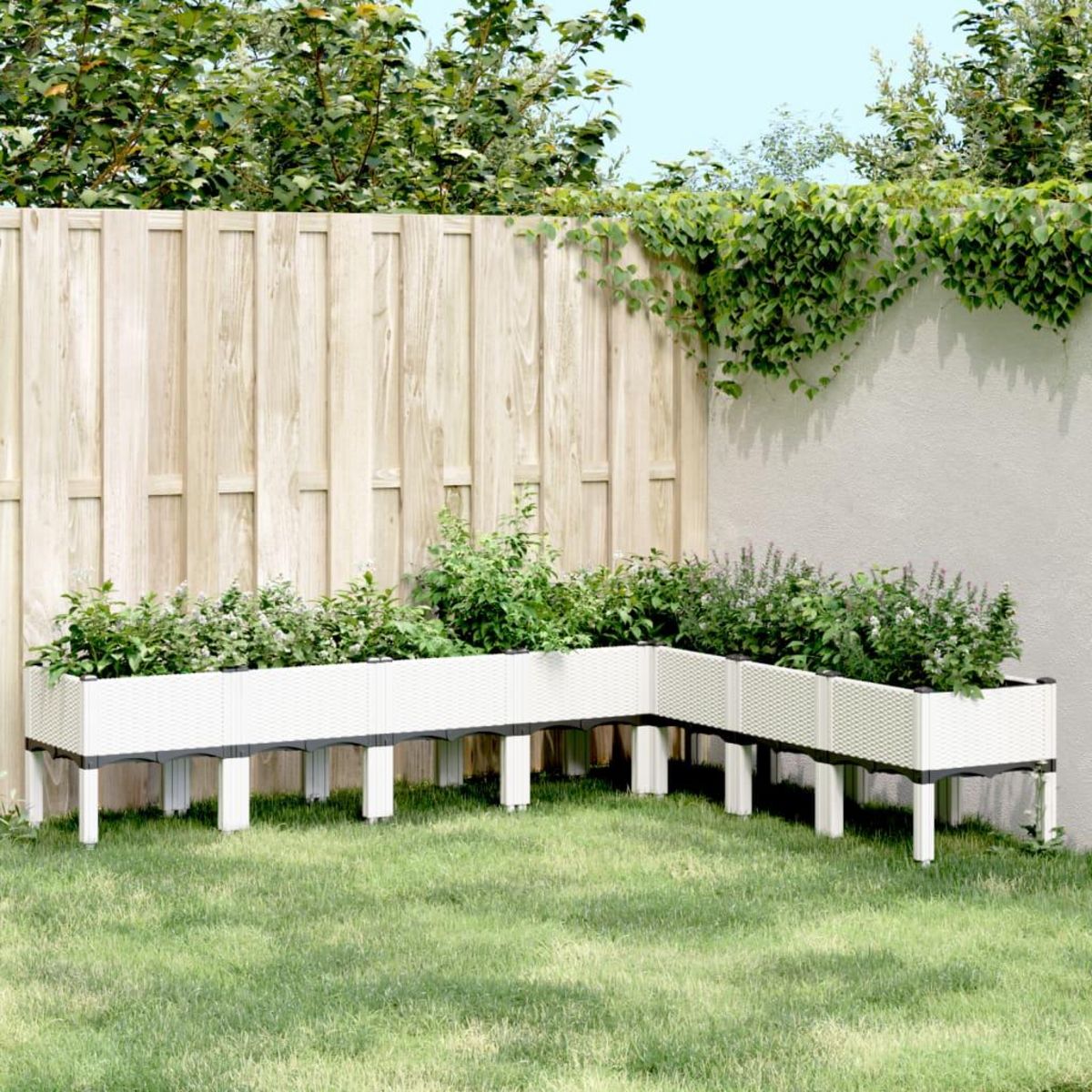 VIDAXL Jardiniere avec pieds blanc 200x160x42 cm PP