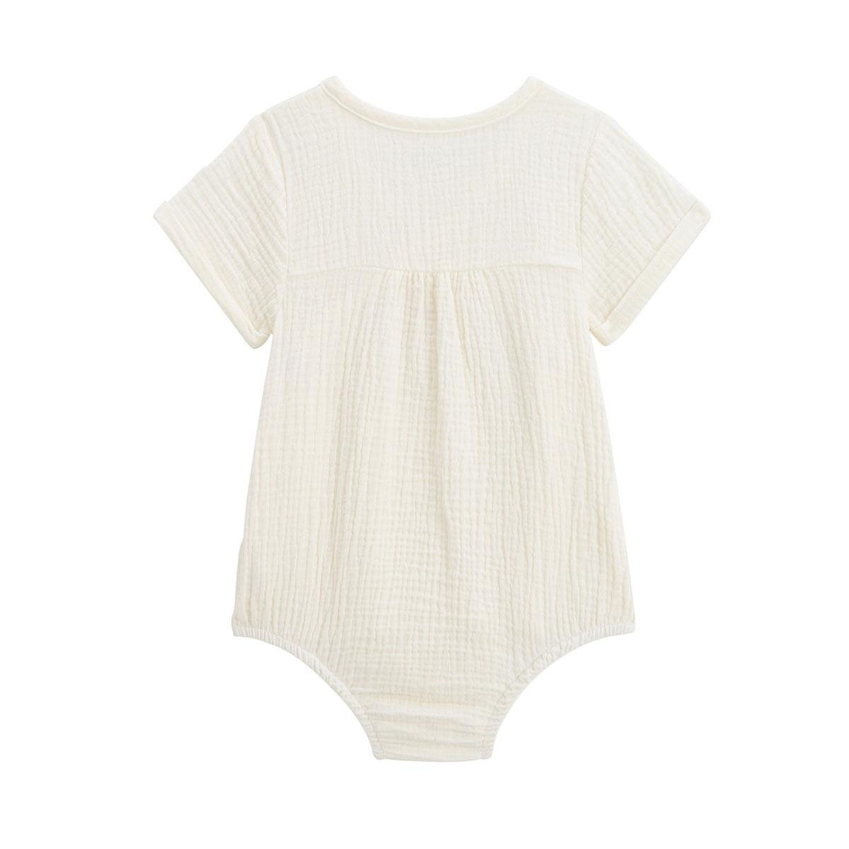 Petit Béguin Barboteuse bébé en gaze de coton Louison