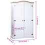 Voir la diapositive 6 : VIDAXL Garde-robe avec 2 portes Gamme  pin mexicain Blanc
