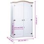 Voir la diapositive 6 : VIDAXL Garde-robe avec 2 portes Gamme  pin mexicain Blanc