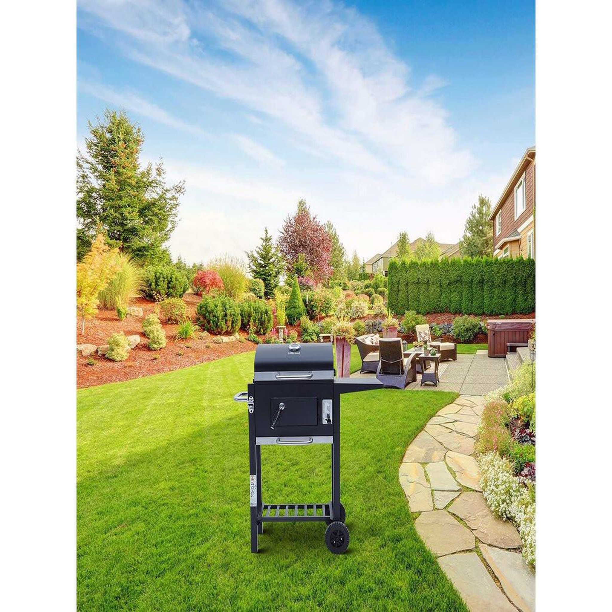 Voir la diapositive 2 : Habitat et Jardin Barbecue charbon de bois  vicomte  - 92.5 x 46 x 123 cm