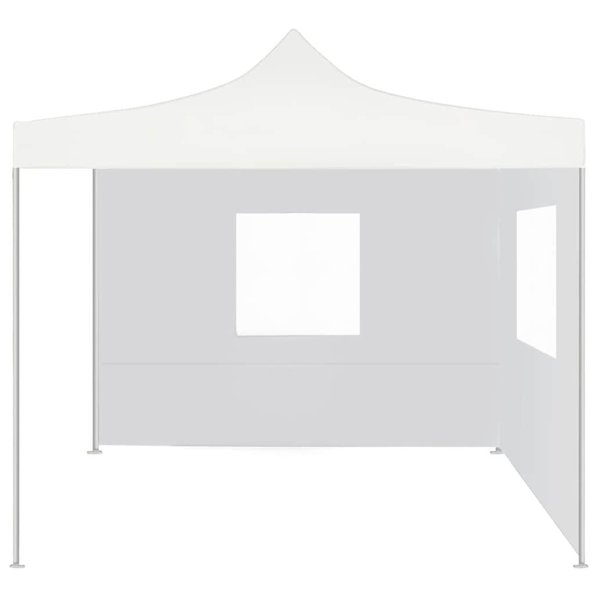 Voir la diapositive 4 : VIDAXL Tente de reception pliable avec 2 parois 3x3 m Acier Blanc