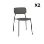 Voir la diapositive 3 : SWEEEK Lot de 2 chaises de jardin empilables acier et plastique kaki - Liva