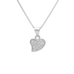 L'ATELIER D'AZUR Collier Argent 925/000 Rhodié - Coeur Pavé de Zirconiums