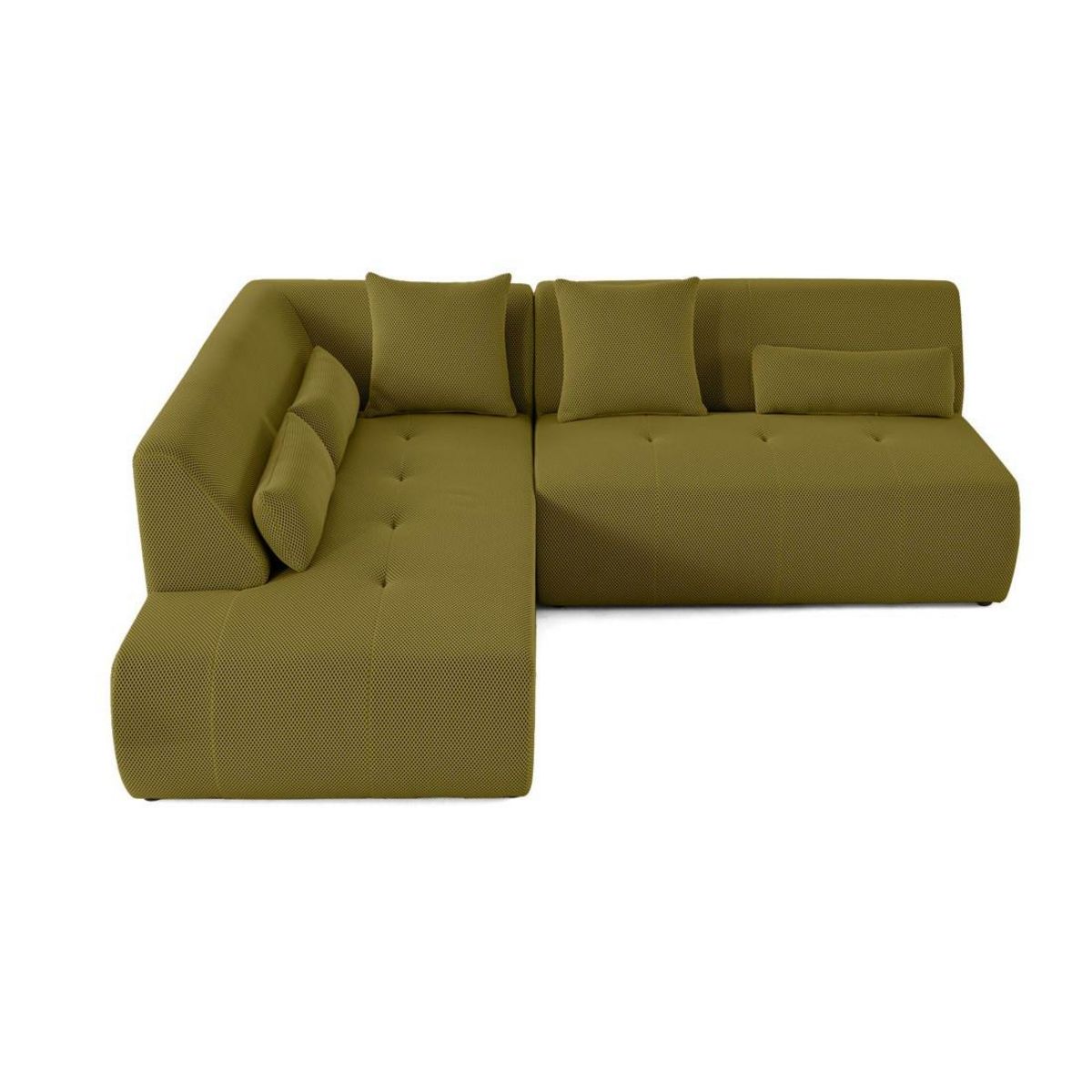 LISA DESIGN Onyx - canapé modulable d'angle gauche - 5 places - en tissu mailles 3d