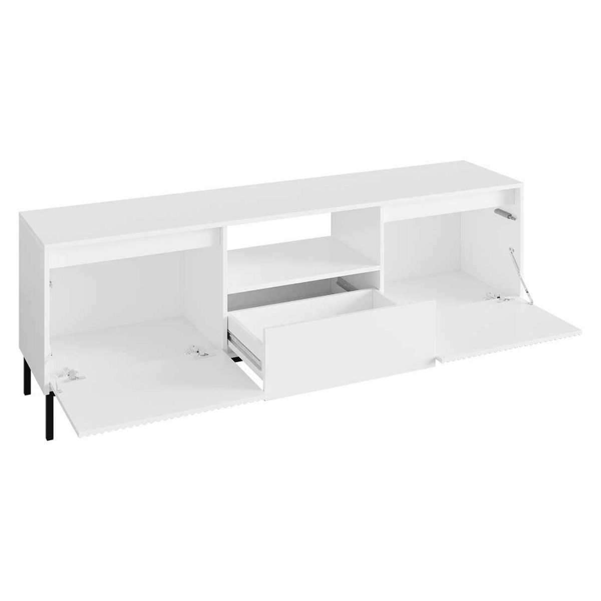 BEST MOBILIER Girona - meuble tv ouvert - blanc - 174 cm