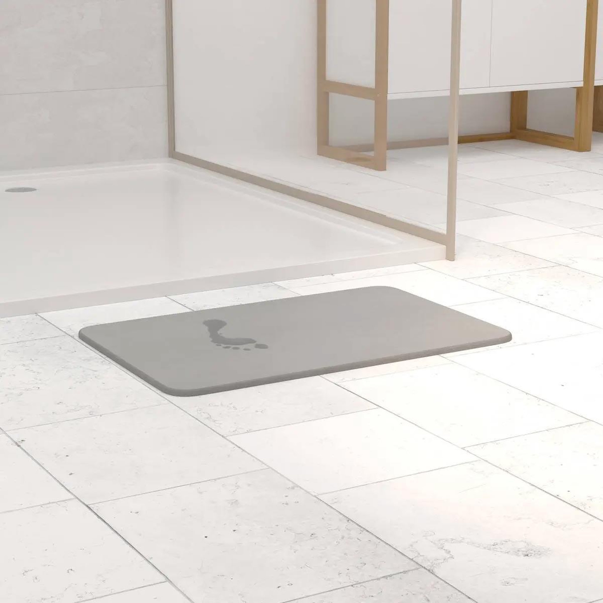 Voir la diapositive 3 : FIVE Tapis de salle de bain  diatomite  39x60cm gris