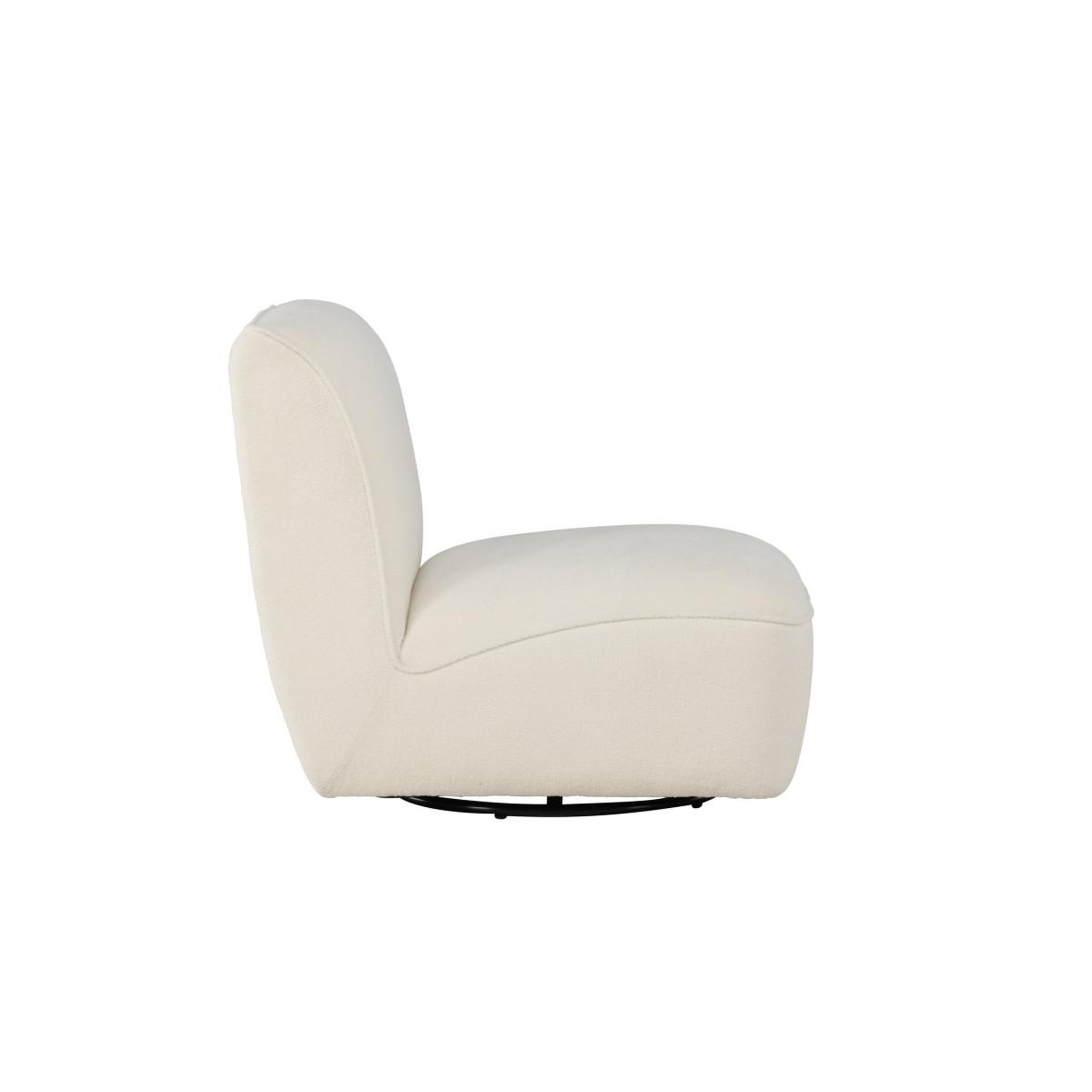 Voir la diapositive 3 : Paris Prix Fauteuil design en tissu bouclette  my  88cm blanc