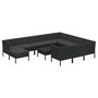 Voir la diapositive 2 : VIDAXL Salon de jardin 12 pcs avec coussins resine tressee noir