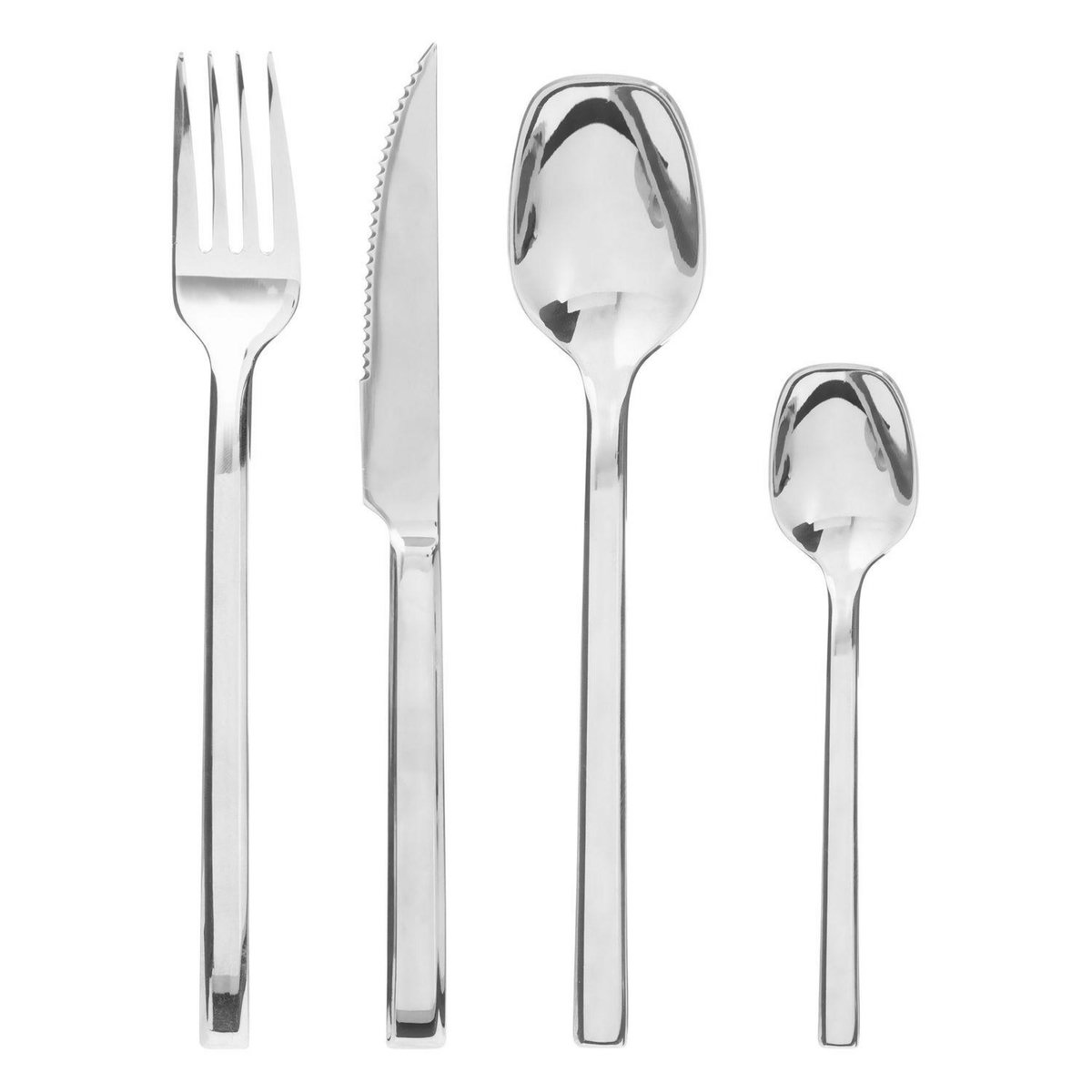 SECRET DE GOURMET Ménagère Kara en Acier inoxydable - 24 pièces - Argent