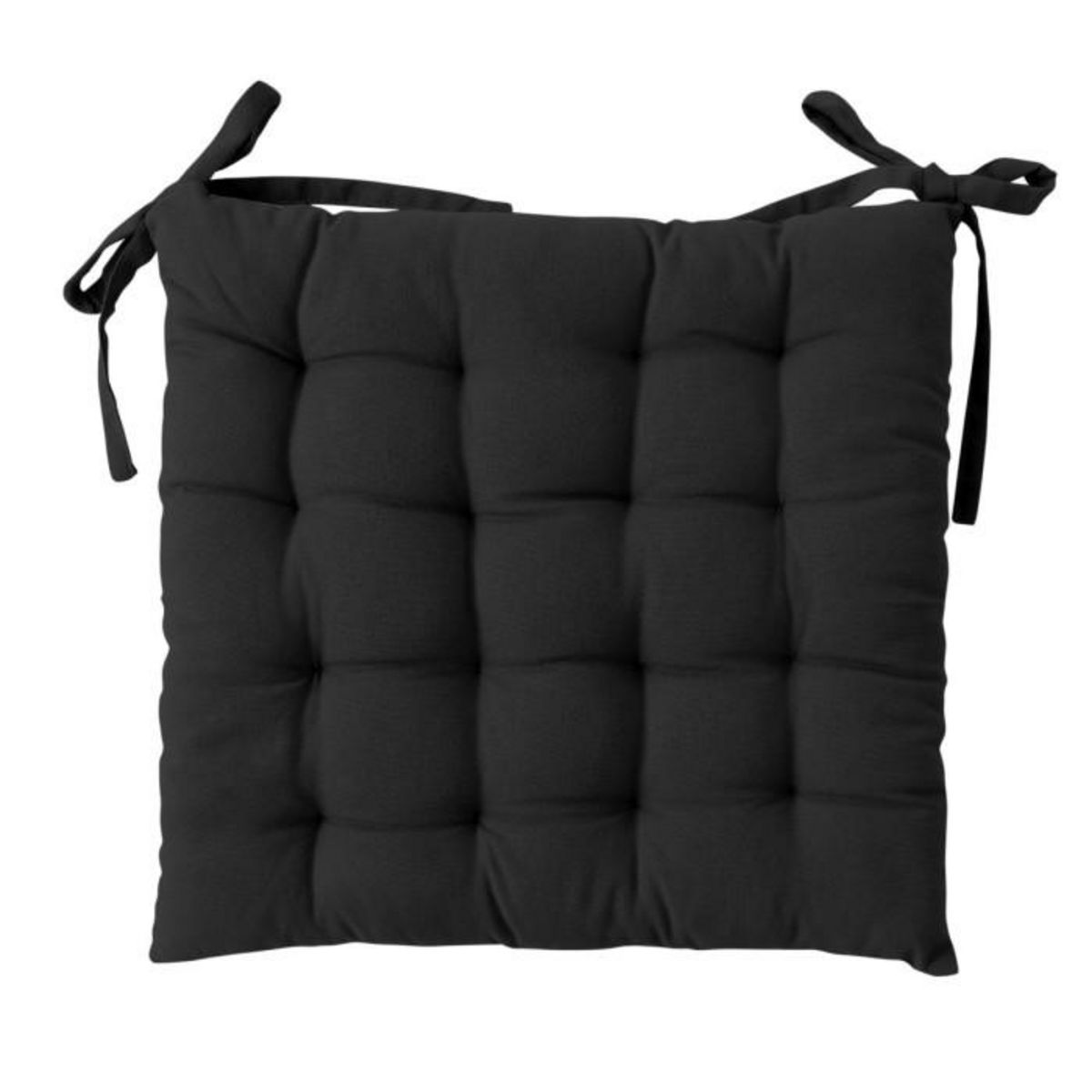 Paris Prix Galette de Chaise Piquée Uni  Panama  38x38cm Anthracite