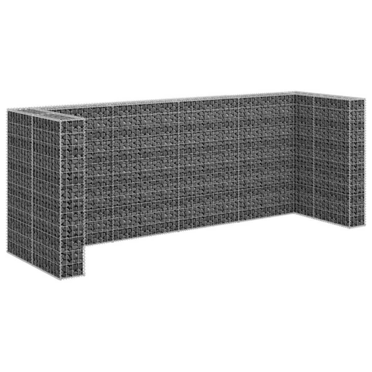 VIDAXL Mur en gabion pour poubelles Acier galvanise 320x100x120 cm