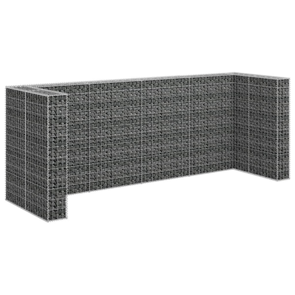 VIDAXL Mur en gabion pour poubelles Acier galvanise 320x100x120 cm