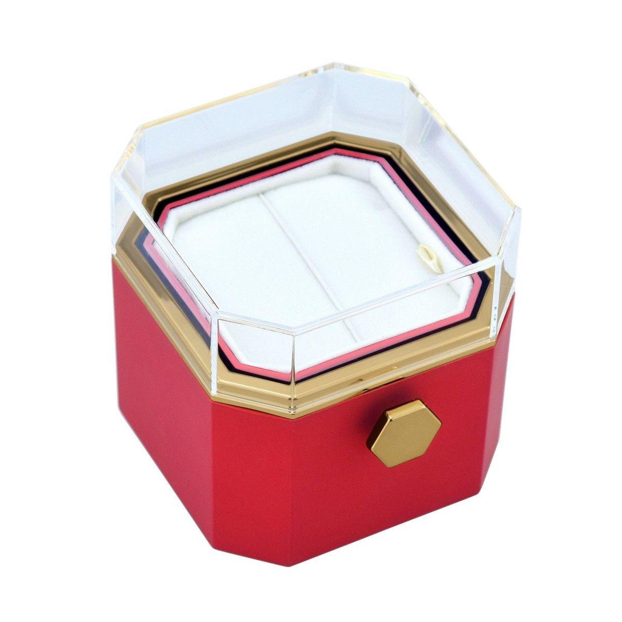 Voir la diapositive 3 : SC CRYSTAL Boite à bijoux décorée d'une rose éternelle - stabilisée rouge