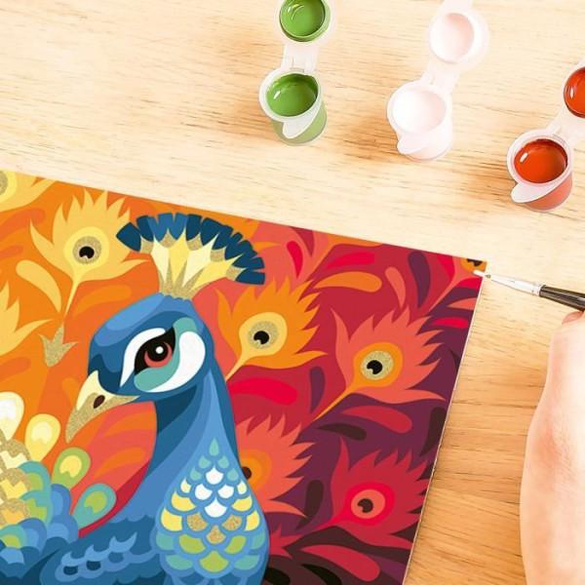 Voir la diapositive 6 : RAVENSBURGER Creart kids 31x21cm paon, kit de peinture par numéros numéro d'art, des 9 ans, 25907, ravensburger