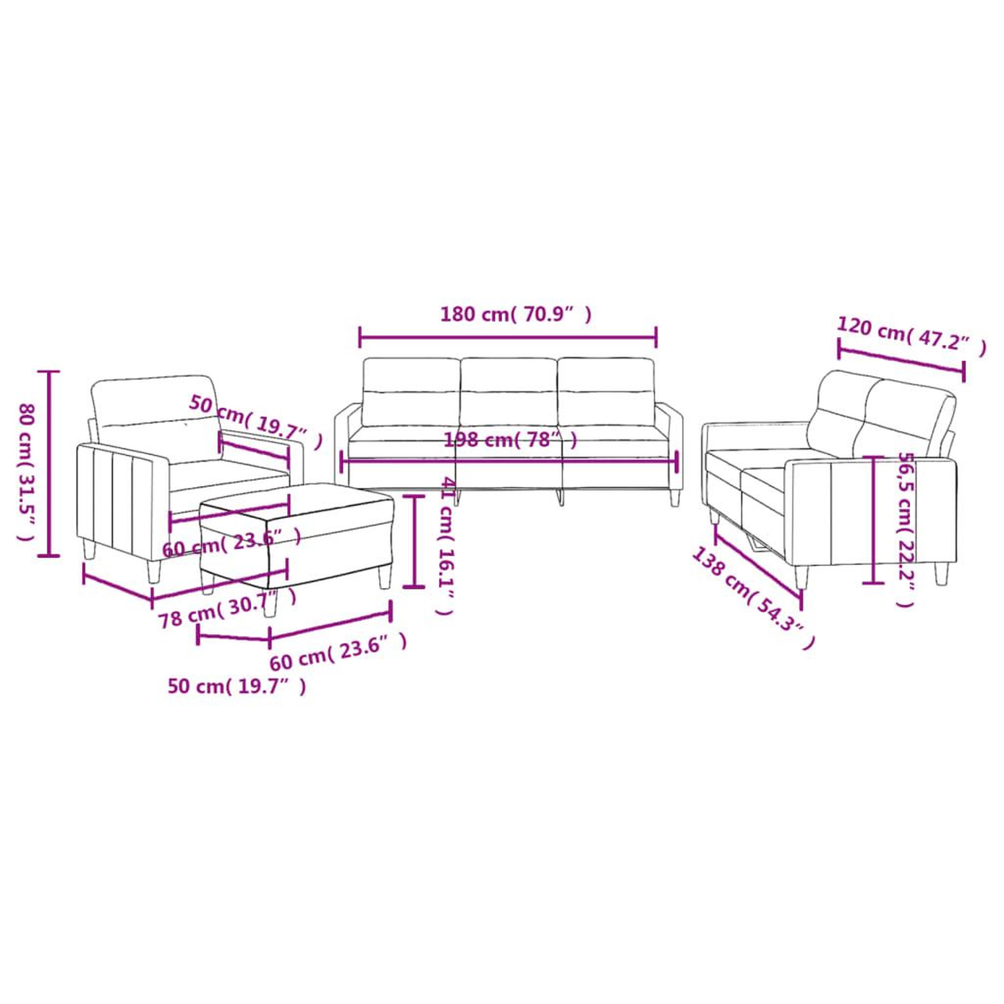 Voir la diapositive 6 : VIDAXL Ensemble de canapes 4 pcs avec coussins Jaune clair Tissu