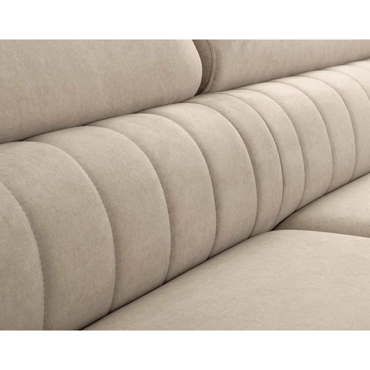 BEST MOBILIER Aneta - canapé d'angle droit 5 places - convertible avec coffre et têtières - en velours