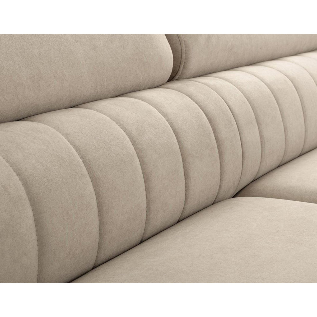 BEST MOBILIER Aneta - canapé d'angle droit 5 places - convertible avec coffre et têtières - en velours