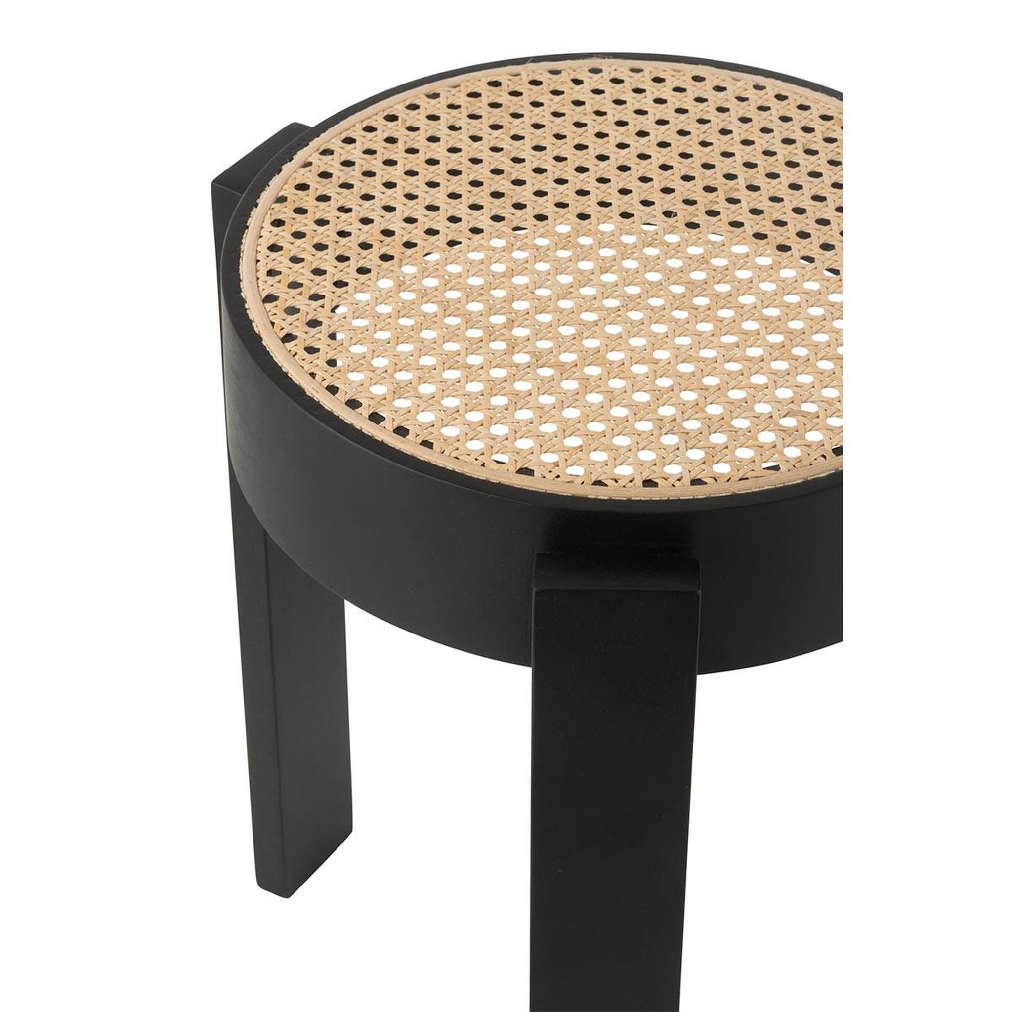 Voir la diapositive 3 : J-LINE Tabouret rond en bois  pune  44cm noir
