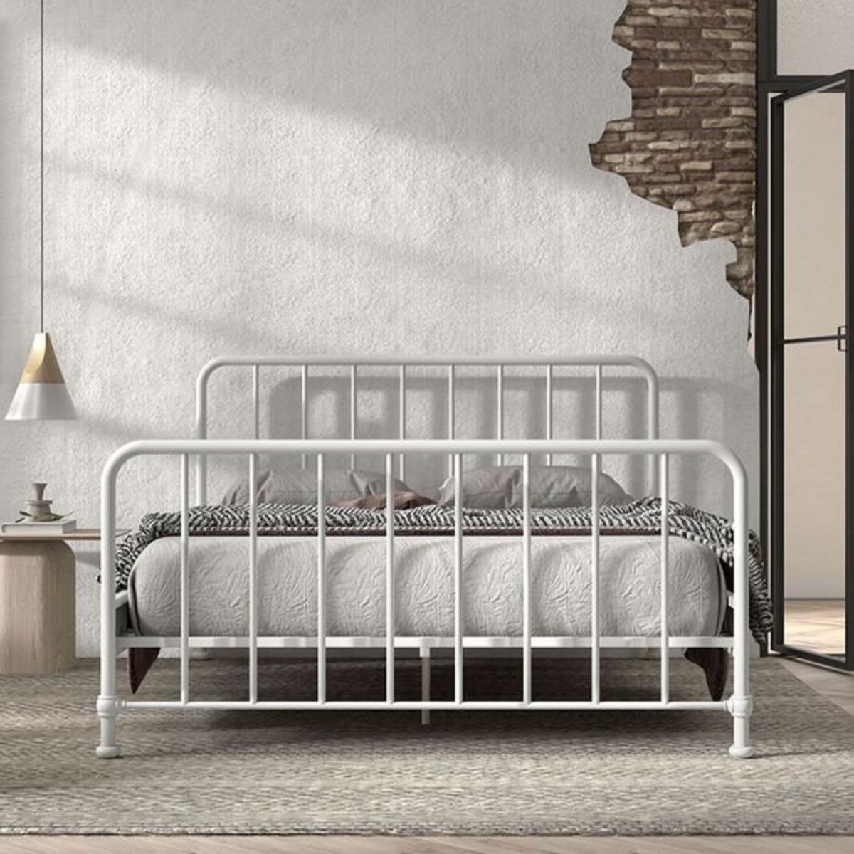 Paris Prix Lit Adulte  Bronxx  160x200cm Blanc Mat