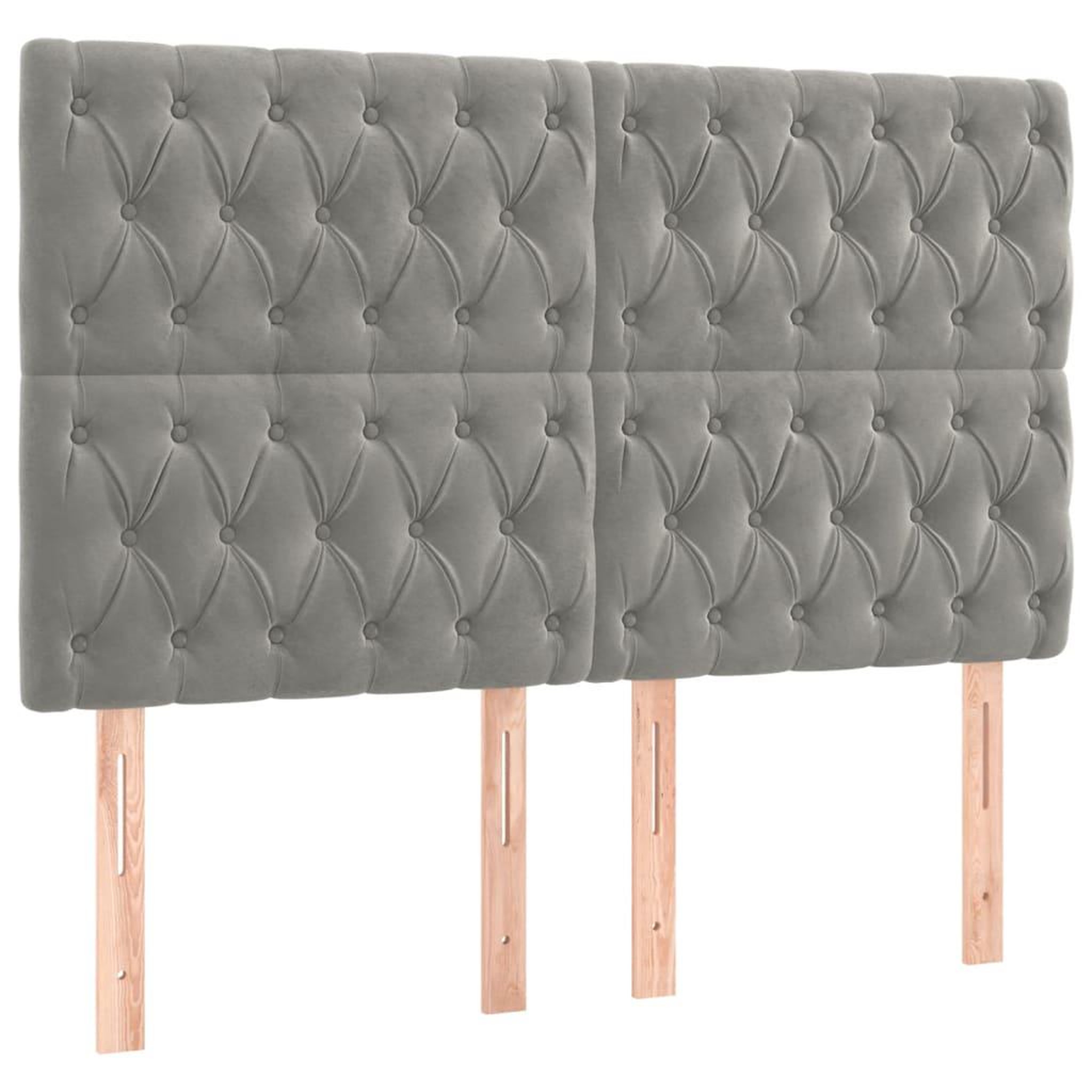 Voir la diapositive 2 : VIDAXL Tetes de lit 4 pcs Gris clair 72x7x78/88 cm Velours