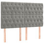 Voir la diapositive 2 : VIDAXL Tetes de lit 4 pcs Gris clair 72x7x78/88 cm Velours